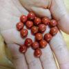 solid red agate bead, nanhong agate bead, round bead, through hole bead, natural bead, genuine bead