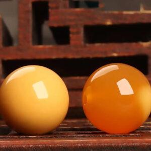 yellow quartz bead, orange bead, round bead, through hole bead, natural bead, genuine bead