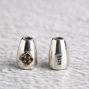drum bead, flower pattern bead, spacer bead, s925 sterling silver, silver bead, oxidized silver bead