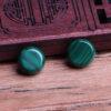 malachite bead, green bead, oblate bead, oval bead, spacer bead, through hole bead, natural bead, genuine bead
