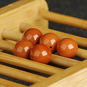 solid red agate bead, nanhong agate bead, round bead, through hole bead, natural bead, genuine bead