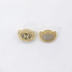 ruyi flower bead, bezel bead, nephrite bead, purple gray bead, sterling silver bead, gild bead, golden bead, 2pcs / 5 pcs