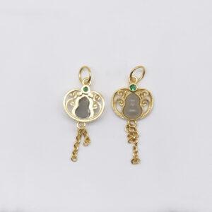 ruyi flower charm, gourd charm, tassel charm, purple gray charm, nephrite charm, sterling silver charm, gild bead, golden charm, 2pcs / 5 pcs