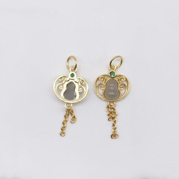 ruyi flower charm, gourd charm, tassel charm, purple gray charm, nephrite charm, sterling silver charm, gild bead, golden charm, 2pcs / 5 pcs
