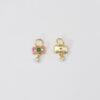 bow-knot charm, flower charm, jadeite charm, green charm, sterling silver charm, gild bead, golden charm, 2pcs / 5 pcs