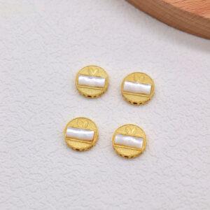 bamboo bead, round bead, bezel bead, shell bead, white bead, sterling silver bead, gild bead, golden bead, 2pcs / 5 pcs