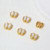 butterfly bead, bezel bead, shell bead, white bead, sterling silver bead, gild bead, golden bead, 2pcs / 5 pcs