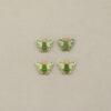 butterfly bead, bezel bead, nephrite bead, green bead, sterling silver bead, gild bead, golden bead, 2pcs / 5 pcs