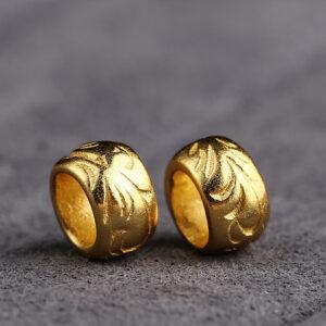 ring bead, vine pattern jump ring, spacer bead, s925 sterling silver, sterling silver bead, golden bead, gild bead