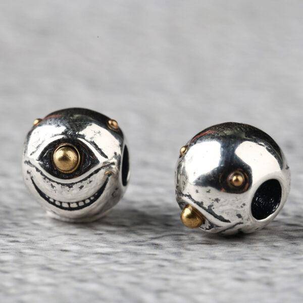 cyclops bead, round bead, spacer bead, s925 sterling silver, silver bead, oxidized silver bead