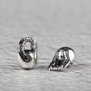 small lock charm, simple ball charm, s925 sterling silver, silver bead, silver charm, oxidized silver bead