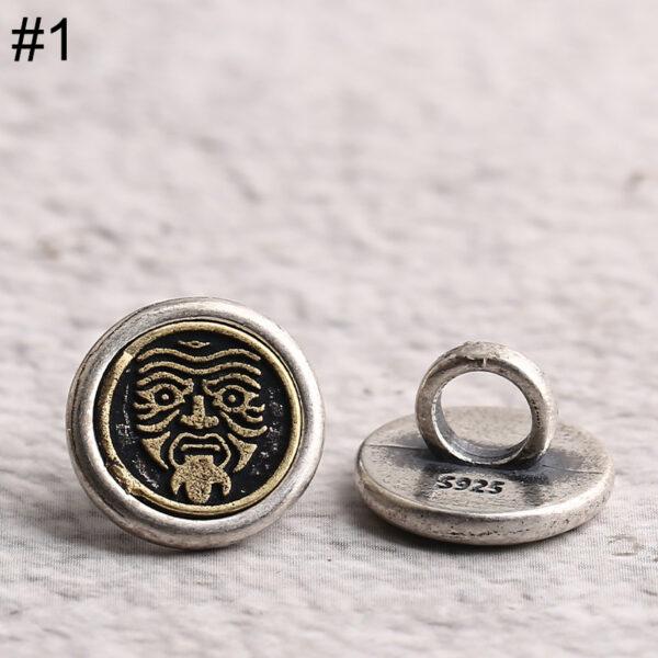 round bead, flower pattern bead, buckle bead, double color bead, spacer bead, s925 sterling silver, silver bead, oxidized silver bead - Image 3
