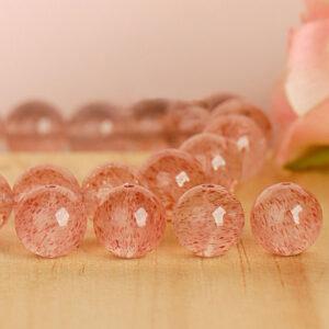 strawberry quartz bead, high quality quartz, round bead, natural bead, genuine bead