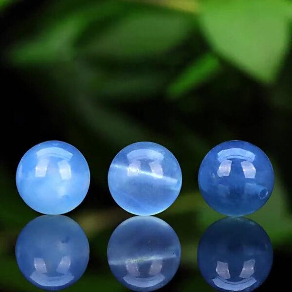 aquamarine bead, blue bead, round bead, natural bead, genuine bead