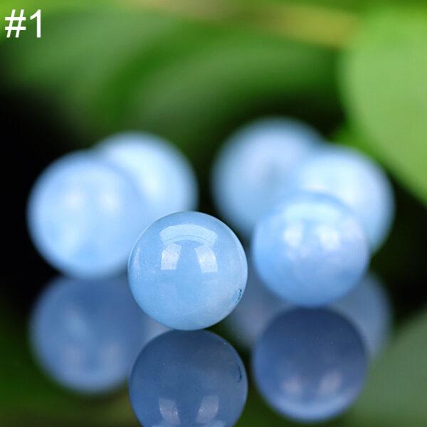 aquamarine bead, blue bead, round bead, natural bead, genuine bead - Image 2