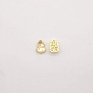 gourd bead, bezel bead, clear quartz bead, white bead, sterling silver bead, gild bead, golden bead, 2pcs / 5 pcs