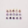 square bead, round bead, bezel bead, amethyst bead, purple bead, sterling silver bead, gild bead, golden bead, 2pcs / 5 pcs