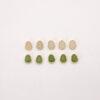 gourd bead, bezel bead, nephrite bead, green bead, white bead, sterling silver bead, gild bead, golden bead, 2pcs / 5 pcs