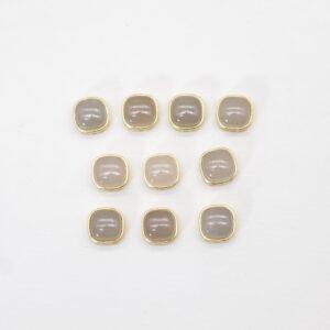 square bead, bezel bead, nephrite bead, gray purple bead, sterling silver bead, gild bead, golden bead, 2pcs / 5 pcs