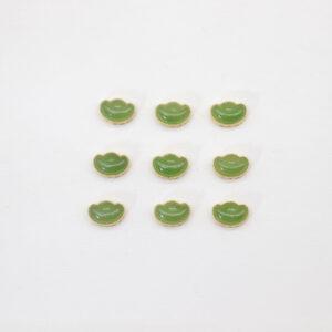 yuanbao flower bead, bezel bead, nephrite bead, green bead, sterling silver bead, gild bead, golden bead, 2pcs / 5 pcs