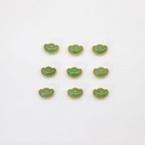 yuanbao flower bead, bezel bead, nephrite bead, green bead, sterling silver bead, gild bead, golden bead, 2pcs / 5 pcs
