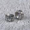 cross flower bead, round bead, spacer bead, s925 sterling silver, silver bead, oxidized silver bead