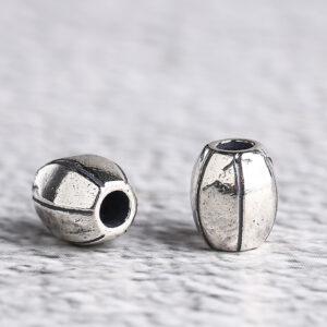 prism bead, drum bead, spacer bead, s925 sterling silver, silver bead, oxidized silver bead