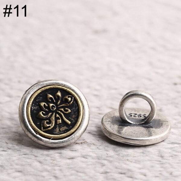 round bead, flower pattern bead, buckle bead, double color bead, spacer bead, s925 sterling silver, silver bead, oxidized silver bead - Image 13