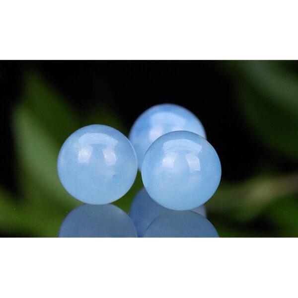 aquamarine bead, blue bead, round bead, natural bead, genuine bead - Image 5