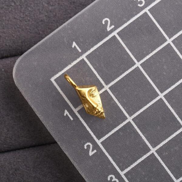 half face charm, s925 sterling silver, golden charm, gild bead - Image 2