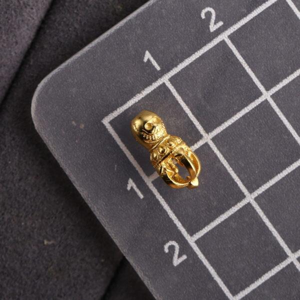 clown head bead button, hollow bead, golden buckle bead, s925 sterling silver, silver bead, golden bead, gild bead - Image 2