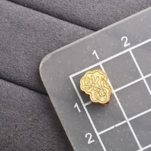flower bead, lotus flower bead, spacer bead, s925 sterling silver, sterling silver bead, golden bead, gild bead - Image 2