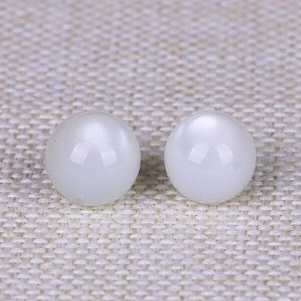white moon stone bead, round bead, natural bead, genuine bead - Image 2