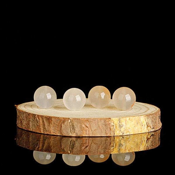 milky white agate bead, mixed red bead, round bead, natural bead, genuine bead - Image 2
