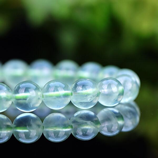 prehnite bead, green bead, yellow bead, round bead, natural bead, genuine bead - Image 2