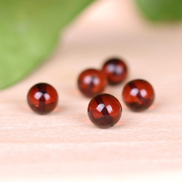 blood amber bead, red bead, clear bead, round bead, natural bead, genuine bead - Image 2