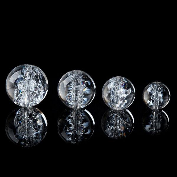 inner crack clear quartz bead, round bead, natural bead, genuine bead - Image 2