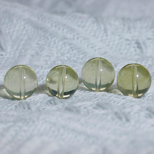 lemon citrine bead, light yellow bead, clear bead, round bead, through hole bead, natural bead, genuine bead - Image 2