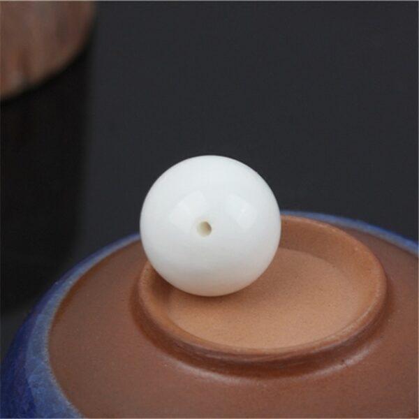 white shell bead, round bead, through hole bead, natural bead, genuine bead - Image 2