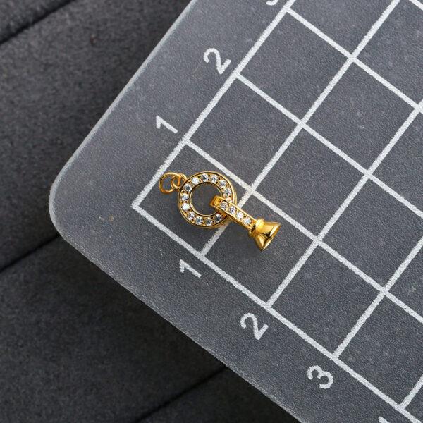 gemstone setting, pendant bail, golden buckle, golden clasp, s925 sterling silver, golden findings, gild bead - Image 2