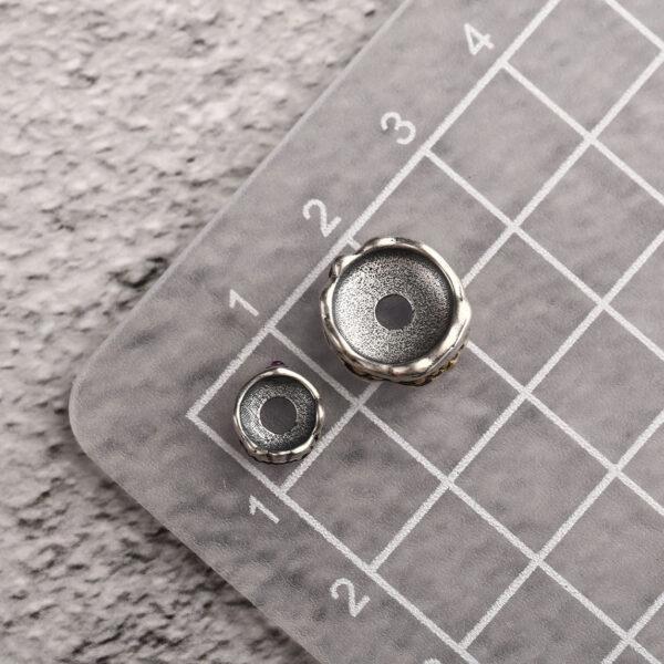 teeth monster bead, spacer bead, s925 sterling silver, silver bead, oxidized silver bead - Image 2