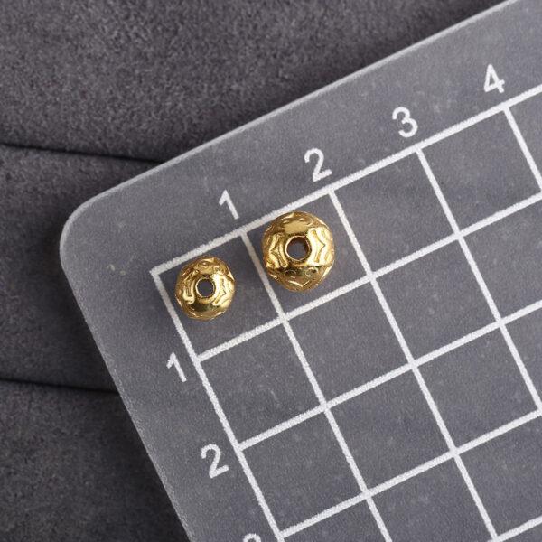 round bead, vine pattern bead, spacer bead, s925 sterling silver, sterling silver bead, golden bead, gild bead