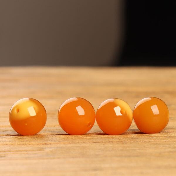 yellow quartz bead, orange bead, round bead, through hole bead, natural bead, genuine bead - Image 2