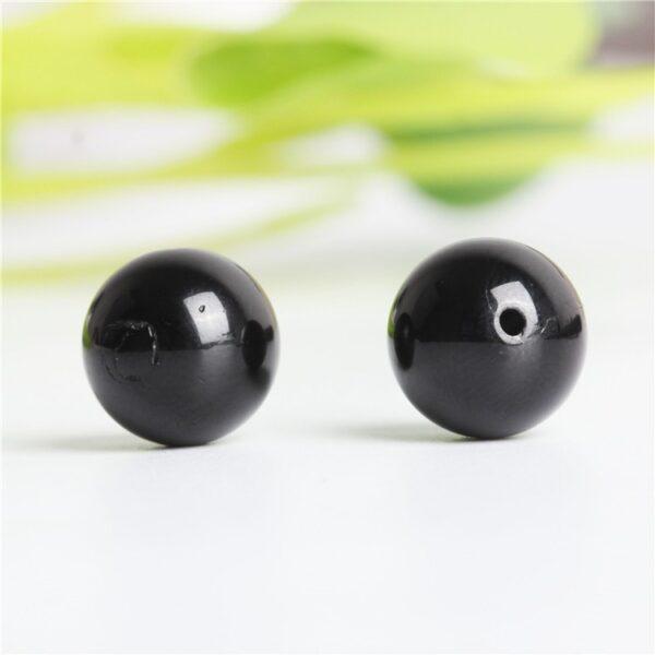 black tourmaline bead, round bead, through hole bead, natural bead, genuine bead - Image 2