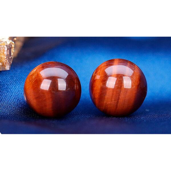 red tiger eye bead, round bead, through hole bead, natural bead, genuine bead - Image 2