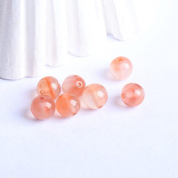 icy red agate bead, nanhong agate bead, round bead, through hole bead, natural bead, genuine bead - Image 2