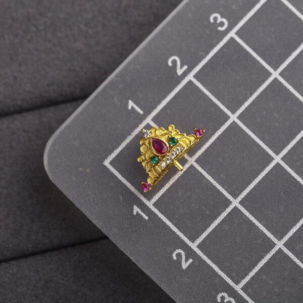 flower pattern pendant bail, crown buckle, golden clasp, s925 sterling silver, silver bead, gild bead, golden bead - Image 2