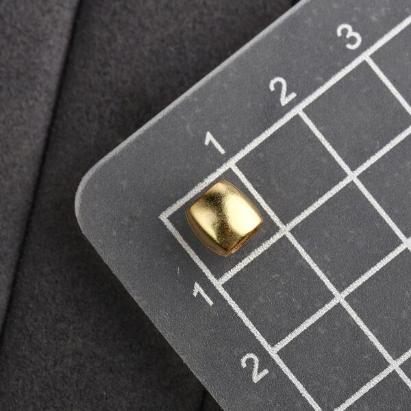 cuboid bead, simple bead, spacer bead, s925 sterling silver, sterling silver bead, golden bead, gild bead - Image 2