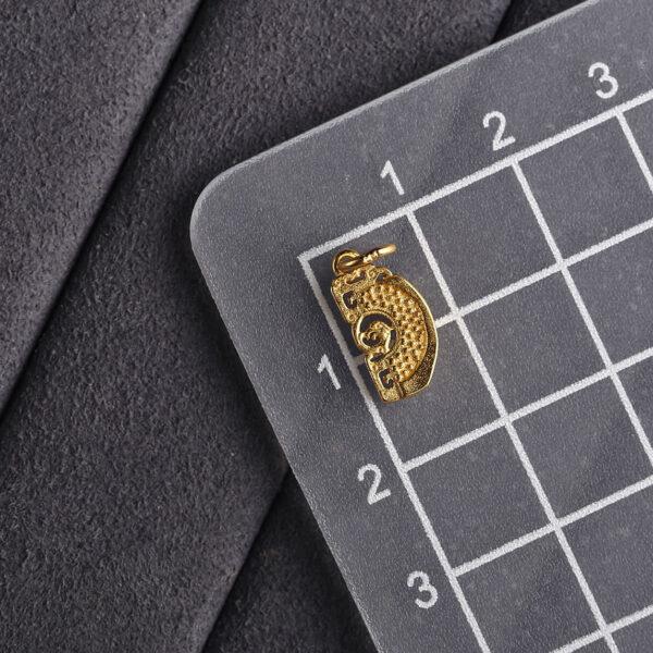 hollow phoenix charm, semicircle charm, s925 sterling silver, golden charm, gild bead - Image 2
