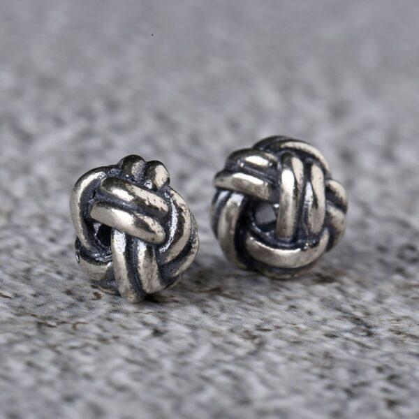 yarn ball bead, spacer bead, s925 sterling silver, silver bead, oxidized silver bead - Image 2